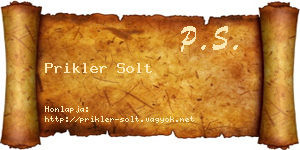 Prikler Solt névjegykártya